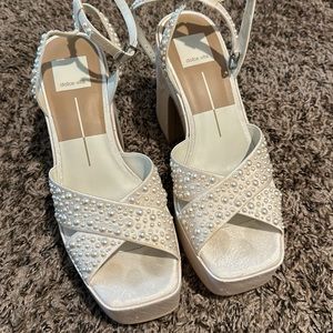 Dolce Vita Pearl Off-White Block Heels